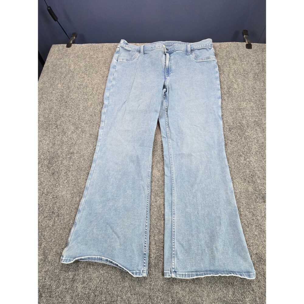 Aerie Flare Jeans Womens XXL Light Wash High Rise Stretch Zipper Closure Denim